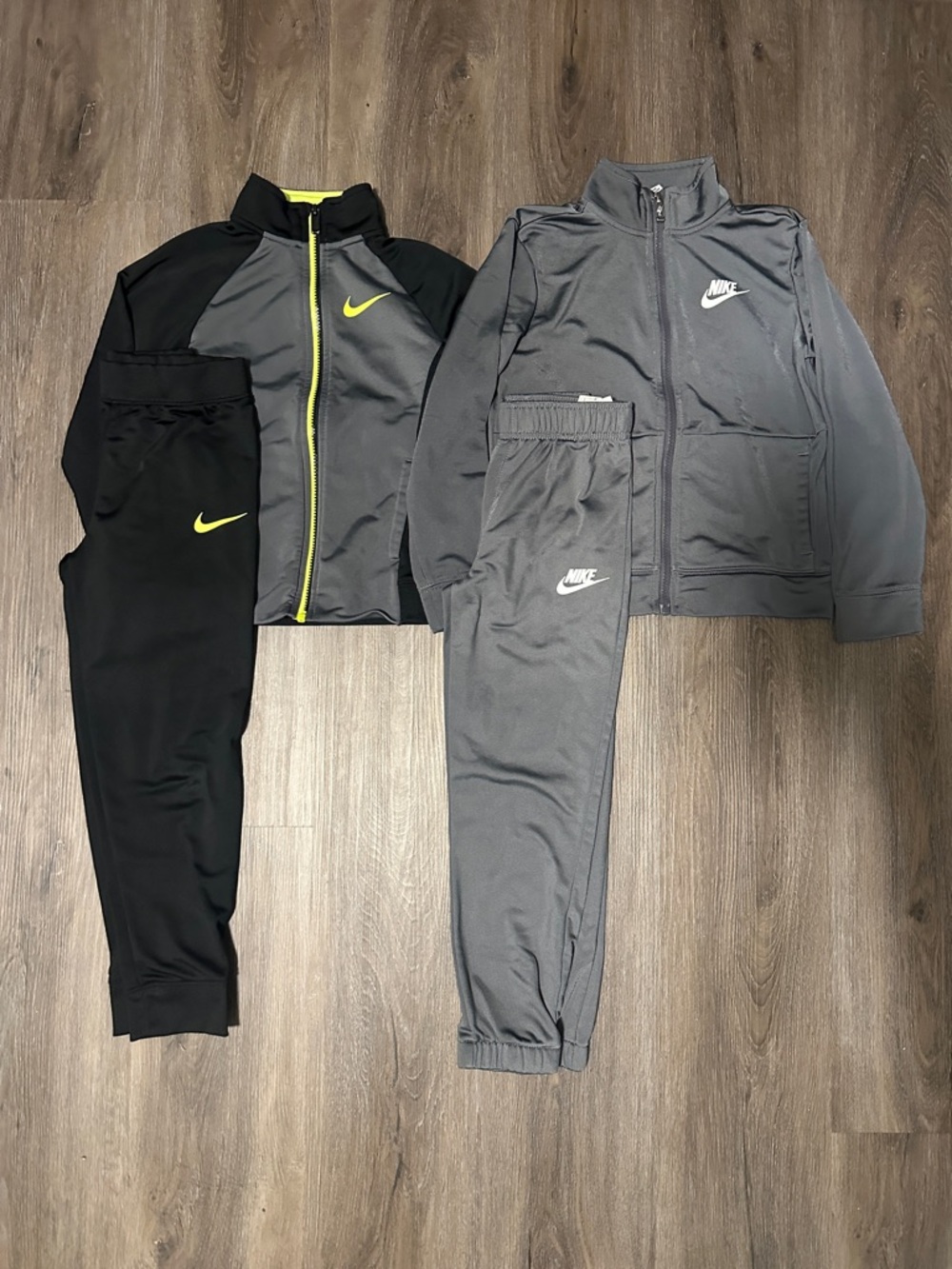 Nike Gray & Black Tracksuit Sets size 7